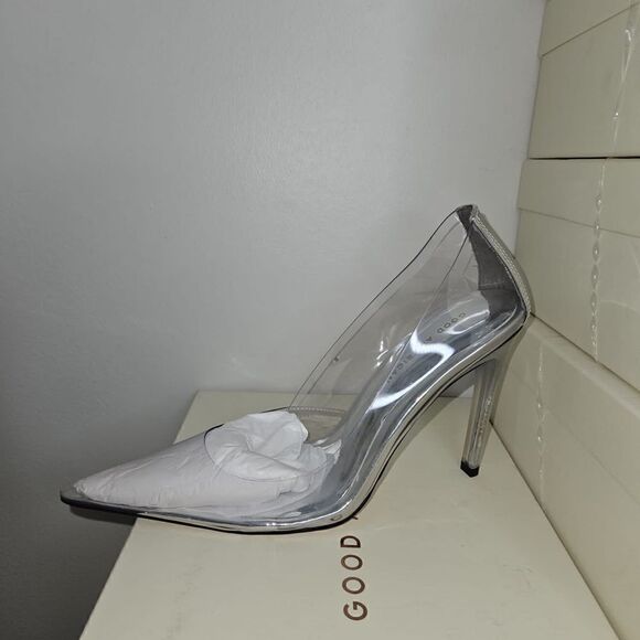 NEW GOOD AMERICAN CINDER-F*CKING-RELLA PUMP in Glass - Picture 8 of 12